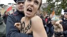 Feministas ucranianas protestaron desnudas ante el papa