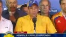 Capriles no reconoce resultado hasta que se cuenten todos los votos