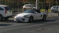 Adriana Barrientos chocó su automóvil
