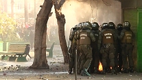 Enfrentamientos entre manifestantes y carabineros en Valparaíso