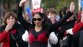 Protesta de promotoras de Triumph en plaza Italia