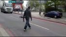 Así encaró a una cámara autor de asesinato en Londres