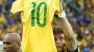 Neymar también estuvo presente durante el himno de Brasil