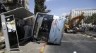 Hombre palestino utilizó un tractor para volcar autobús en Jerusalén