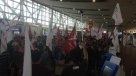 La manifestación de trabajadores de LAN en el Aeropuerto de Pudahuel