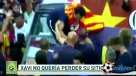 Xavi se molestó y propinó un golpe a Neymar en festejos de FC Barcelona