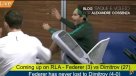 La celebración de Federer al ver un punto de Sharapova