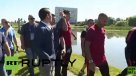 Cristiano Ronaldo lanzó el micrófono de un periodista a un lago en la Euro