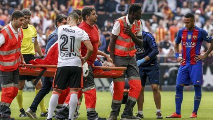 Andrés Iniesta sufrió una dura lesión en partido de Barcelona