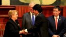 El saludo entre Michelle Bachelet y Evo Morales en investidura de Lenin Moreno