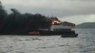 Armada rescató ilesas a 31 personas tras incendiarse una lancha en Aysén