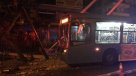 Bus del Transantiago chocó con poste del alumbrado público en Ñuñoa