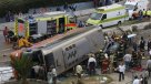 Volcamiento de un bus en Valparaíso deja varios lesionados