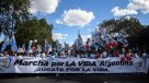 Miles de personas marcharon contra la legalización del aborto en Argentina