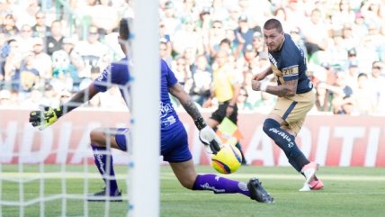 Nicolás Castillo anotó el segundo gol de Pumas ante Santos Laguna con un remate cruzado