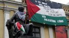 Estudiantes palestinos se manifestaron frente a la Universidad de Chile