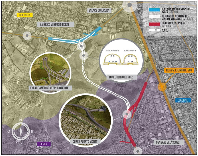 Autopista Central will build two one-way tunnels in Greater Santiago