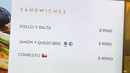   Local de Aeropuerto de Santiago se viraliza por vender sándwiches a más de 10 mil pesos 