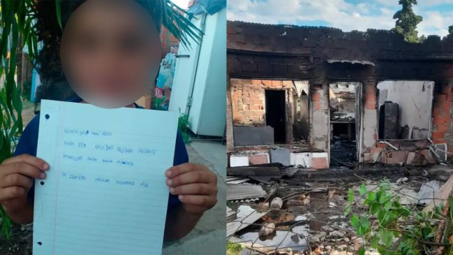   La desgarradora petición de un niño al Viejito Pascuero luego que se incendió su casa 