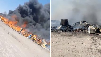   Incendio afectó a campamento de Arica 