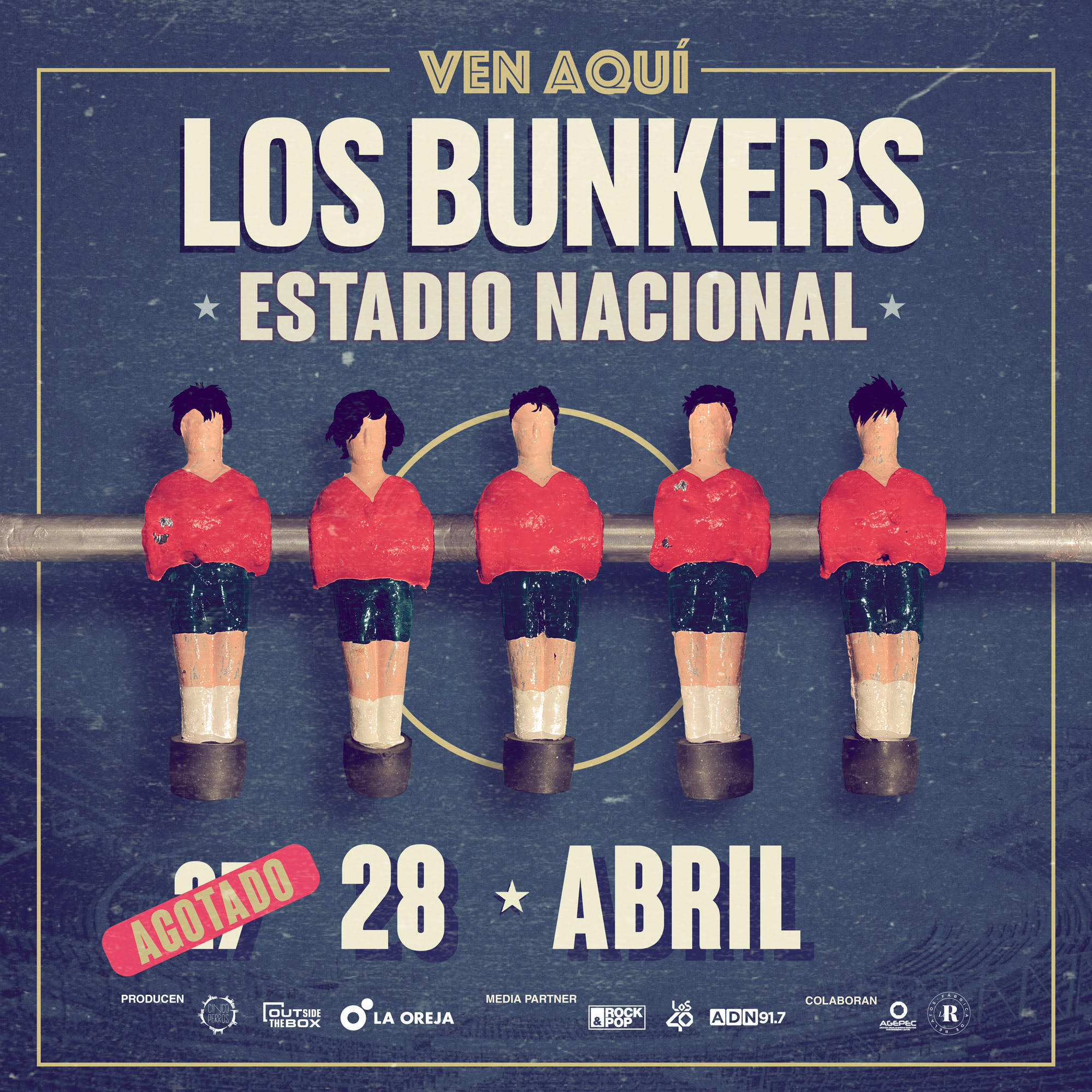 afiche de los conciertos de los bunkers en el estadio nacional