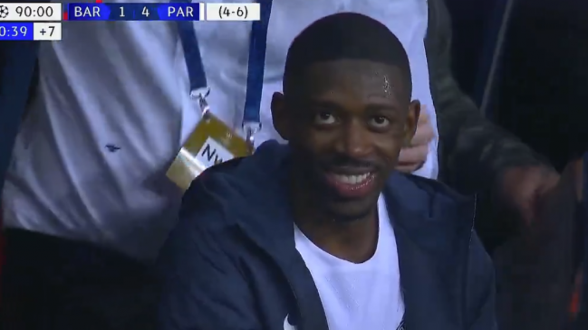   [VIDEO] La burlona sonrisa de Dembélé tras eliminar a FC Barcelona de la Champions 