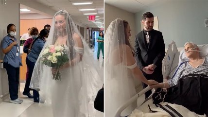   Novia se casó en un hospital para estar junto a su padre enfermo de cáncer 