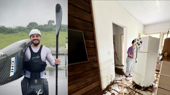   Chileno Andraz Echeverría tuvo que pasar mega inundación en Brasil arriba de su kayak 