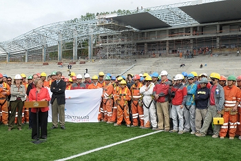   Presidenta Bachelet reconoció en terreno obras del nuevo Estadio Chinquihue 