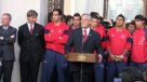 Los seleccionados arribaron al país y visitaron La Moneda
