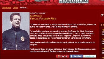 Benfica envió sus condolencias a la familia de Fernando Riera