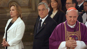 Presidente Piñera asiste a misa de exequias de monseñor Sergio Valech