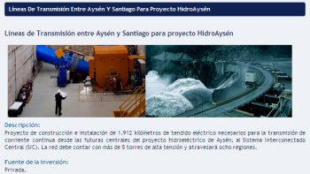 Gobierno ya invita a capitales extranjeros a invertir en tendido eléctrico de HidroAysén