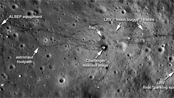 NASA presentó imágenes de las huellas que dejaron las misiones Apolo en la Luna