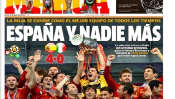 Diarios españoles se deshicieron en elogios a la selección bicampeona de Europa