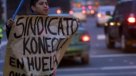 La madrugadora protesta de trabajadores en Plaza Italia