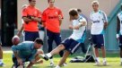 Sesión de fútbol americano en el entrenamiento de Real Madrid