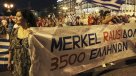 Miles de griegos se manifestaron contra las medidas de austeridad y Merkel