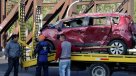 Vehículo cayó al río Mapocho tras accidente automovilístico