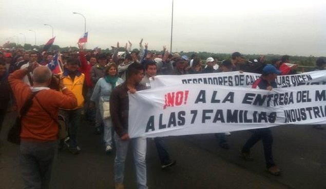 Pescadores artesanales iniciaron marcha desde Biobío hacia La Moneda