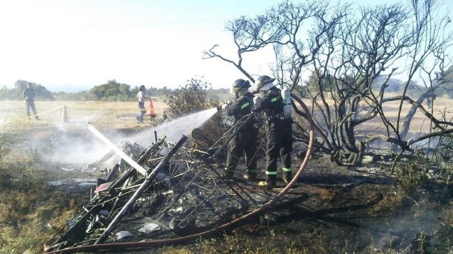 Aeronave capotó en Algarrobo, falleciendo el piloto