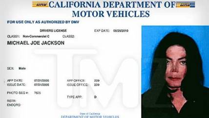 Así lucía Michael Jackson en su última licencia de conducir