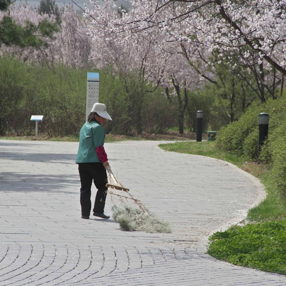Millonaria china trabaja como barrendera para dar el ejemplo