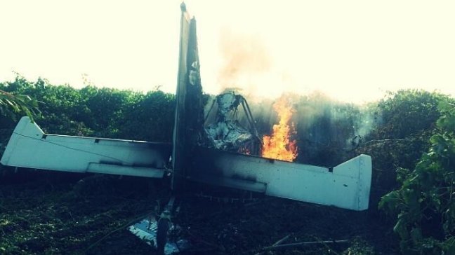 Avioneta capotó en sector de San Rafael en Los Andes