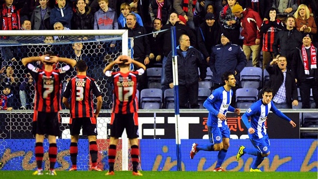 Angelo Henríquez debutó en el empate de Wigan por la FA Cup