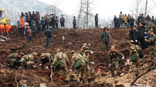Avalancha en el suroeste de China dejó una treintena de fallecidos