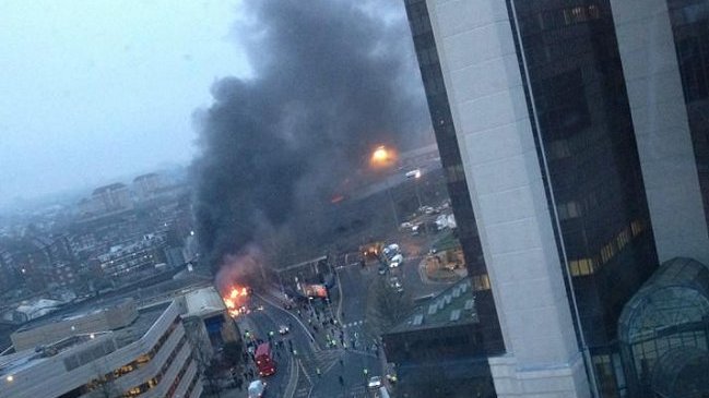 Helicóptero se estrelló en el centro de Londres