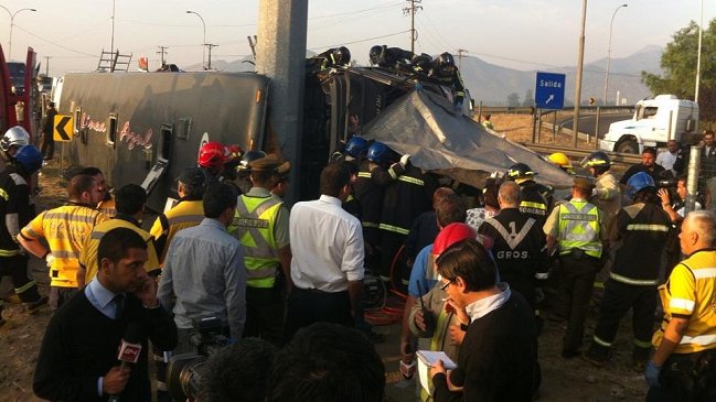 El fatal volcamiento de un bus en San Francisco de Mostazal
