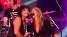 Eva Gómez subió al escenario a cantar con Rosana