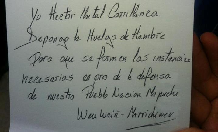 Dirigente mapuche Héctor Llaitul puso fin a su huelga de hambre